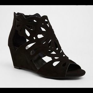 Torrid floral cutout midi wedge